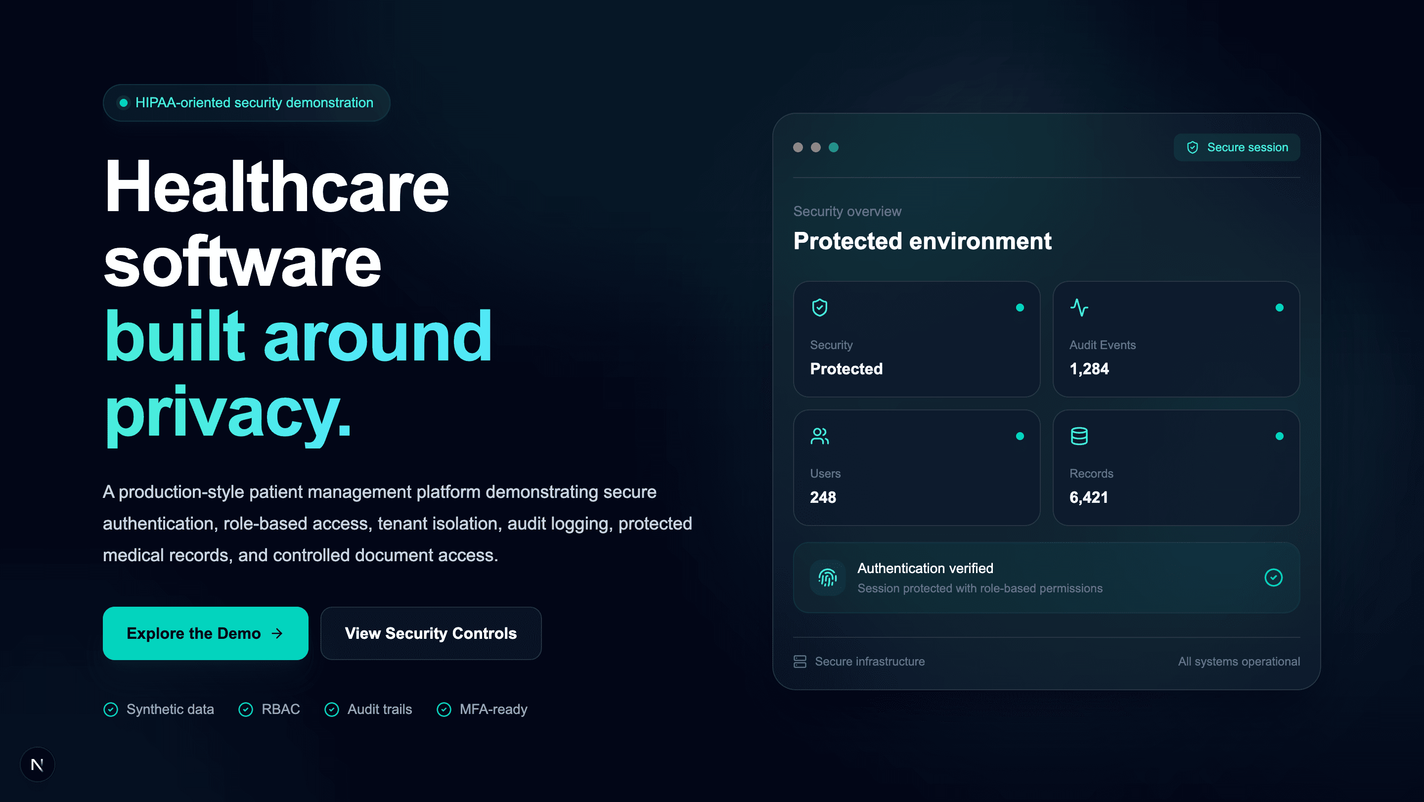 HIPAA-Oriented Patient Management Platform